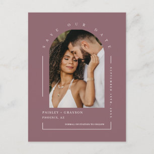 Dusty Lila Boho Arch Foto QR Code Gerettet Postkarte