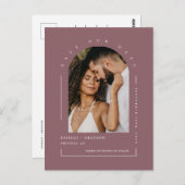 Dusty Lila Boho Arch Foto QR Code Gerettet Postkarte (Vorne/Hinten)