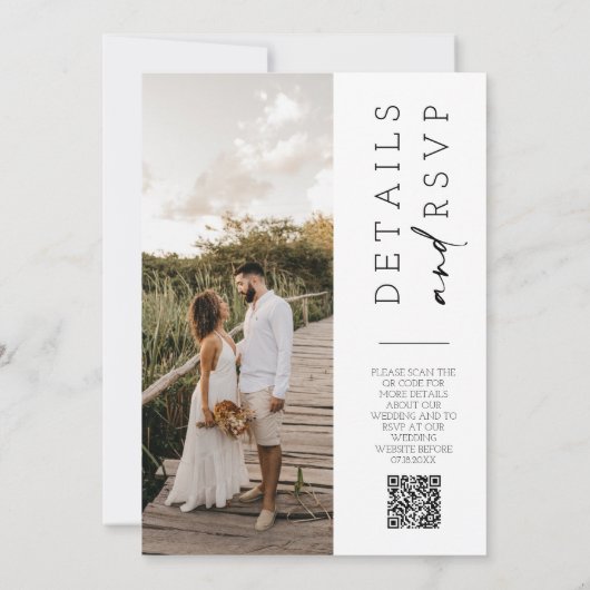 Dusty Lila Boho Modern Wedding Foto QR Code Einladung (Rückseite)