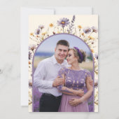 Dusty Lila Boho Wildblume Foto Brautparty Einladung (Rückseite)