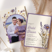 Dusty Lila Boho Wildblume Foto Brautparty Einladung