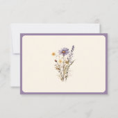 Dusty Lila Boho Wildblume Wedding RSVP Karte (Rückseite)