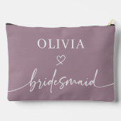 Dusty Lila Bridesmaid Gift Zubehörtasche (Rückseite)