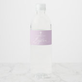 Dusty Lila Cross Girl Taufe Wasser Flasche Etikett (Vorderseite)