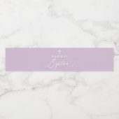 Dusty Lila Cross Girl Taufe Wasser Flasche Etikett (Einzelnes Label)