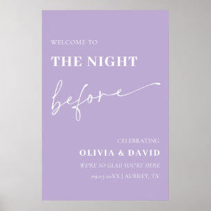 Dusty Lila die Nacht vor der Probe unterzeichnen Poster