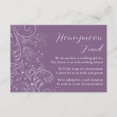 Dusty Lila Elegant Floral Wedding Honeymoon Fund Begleitkarte (Vorderseite)
