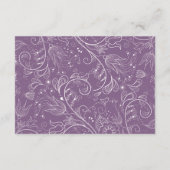 Dusty Lila Elegant Floral Wedding Honeymoon Fund Begleitkarte (Rückseite)