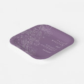 Dusty Lila Elegante Blumenhochzeit Pappteller (Gewinkelt)