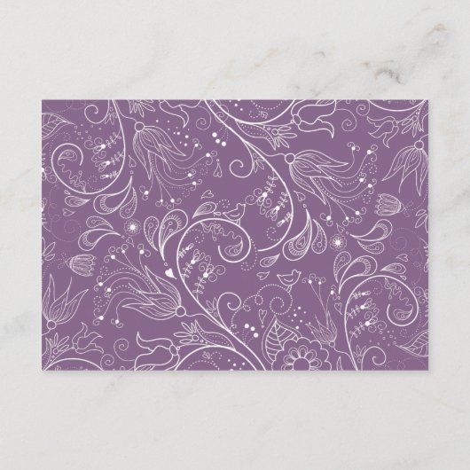 Dusty Lila Elegante Hochzeitsempfehlung Begleitkarte (Rückseite)