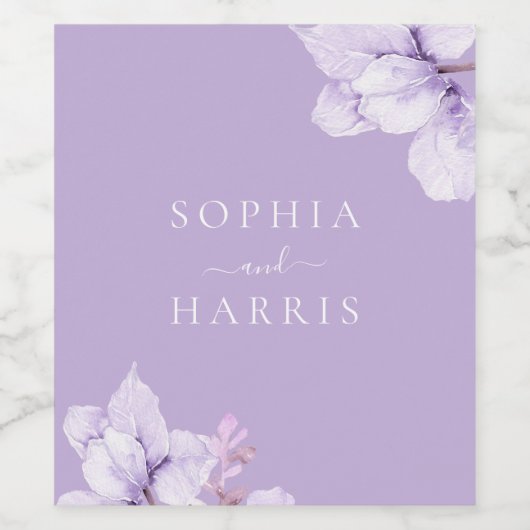 Dusty Lila Elegante Winter Frühlingssonne Weinetikett (Einzelnes Label)