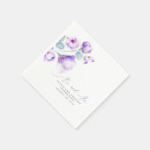 Dusty Lila Floral Elegant Mr. and Mrs. Wedding Serviette (Ecke)