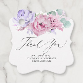 Dusty Lila Floral Elegant Vielen Dank für Ihre Lie Geschenkanhänger