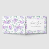 Dusty Lila Floral Elegant Wedding Guest Book Gästebuch (Voll)