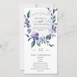 Dusty Lila Floral Garden Wedding Order of Servic