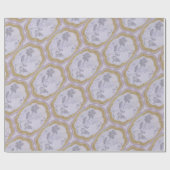 Dusty Lila Floral Medallion Geschenkpapier (Flach)