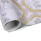 Dusty Lila Floral Medallion Geschenkpapier (Rolleneckpunkt)