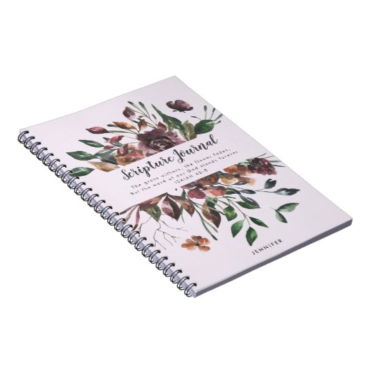 Dusty Lila Floral Personalisiert Scripture Journal Notizblock (Rechte Seite)
