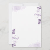 Dusty Lila Floral Rustic Wedding Einladung (Rückseite)