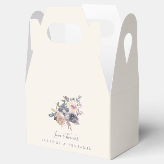 Dusty Lila Floral Water Farbe Custom Wedding Geschenkschachtel (Geöffnet)