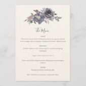 Dusty Lila Floral Water Wedding Custom Menükarte (Vorderseite)