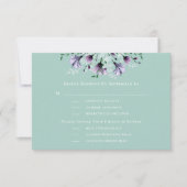 Dusty Lila Floral Watercolor Menu Wedding RSVP (Vorderseite)