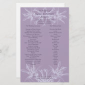 Dusty Lila Floral Wedding Program (Vorne/Hinten)