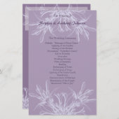 Dusty Lila Floral Wedding Program (Vorne/Hinten)