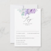 Dusty Lila Floral Wedding RSVP Karte (Vorderseite)