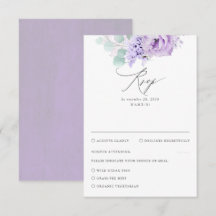 Dusty Lila Floral Wedding RSVP