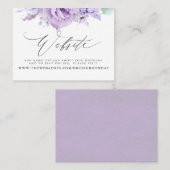Dusty Lila Floral Wedding Website Card Visitenkarte (Vorne/Hinten)