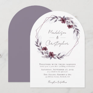 Dusty Lila Floral Wreath Wedding Einladung