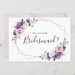 Dusty Lila Geometric wird meine Bridesmaid sein Einladung