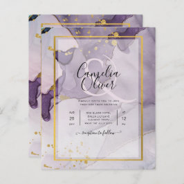 Dusty Lila Gold Alcohol INK Abstrakt Wedding
