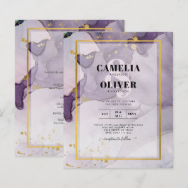 Dusty Lila Gold Alcohol INK Abstrakt Wedding