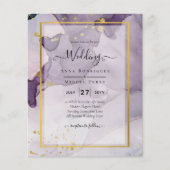 Dusty Lila Gold Alcohol INK Abstrakt Wedding (Vorderseite)