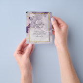 Dusty Lila Gold Alcohol INK Abstrakt Wedding Flyer (Gruppe)
