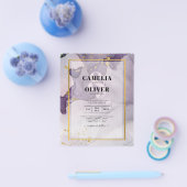 Dusty Lila Gold Alcohol INK Abstrakt Wedding Flyer (Einzeln)