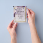 Dusty Lila Gold Alcohol INK Abstrakt Wedding Flyer (Gruppe)