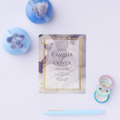 Dusty Lila Gold Alcohol INK Abstrakt Wedding Flyer (Einzeln)