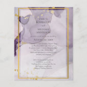 Dusty Lila Gold Alcohol INK Abstrakt Wedding Flyer (Vorne)
