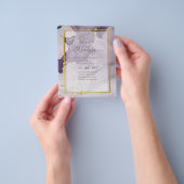 Dusty Lila Gold Alcohol INK Abstrakt Wedding Flyer (Gruppe)