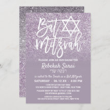 Dusty Lila Gray Imitats Glitzer Ombre Bat Mitzvah