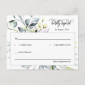 Dusty Lila Green Blätter QR-Code Adresse UAWG Postkarte (Vorderseite)