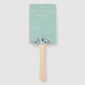 Dusty Lila Green Watercolor Floral Program Fächer (Rückseite)