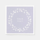 Dusty Lila Hand Printed Holly Wreath Weihnachten Serviette (Vorderseite)