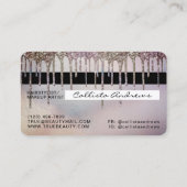 Dusty Lila Holographic Glitzer Tropfen Credit Visitenkarte (Rückseite)