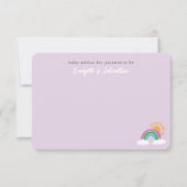 Dusty Lila Hübsch Rainbow Sunshine Baby Advice RSVP Karte (Vorderseite)