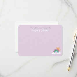 Dusty Lila Hübsch Rainbow Sunshine Baby Advice RSVP Karte