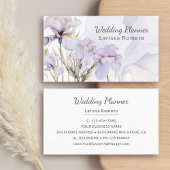 Dusty Lila Iris Wasserfarben Romantische Flora Telefonnummerkarte